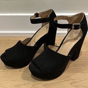 Zara peep toe platform wedges